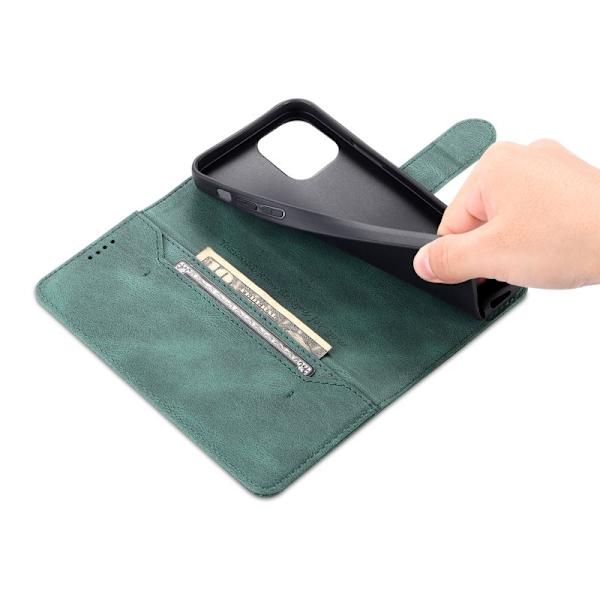 AZNS iPhone 14 Plus Plånboksfodral Konstläder - Grön