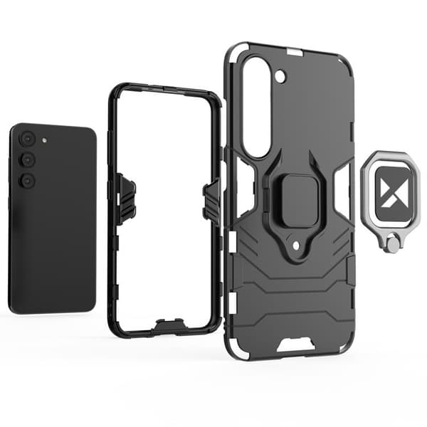 Wozinsky Galaxy S23 Plus Ringholder Mobilcover - Sort Svart
