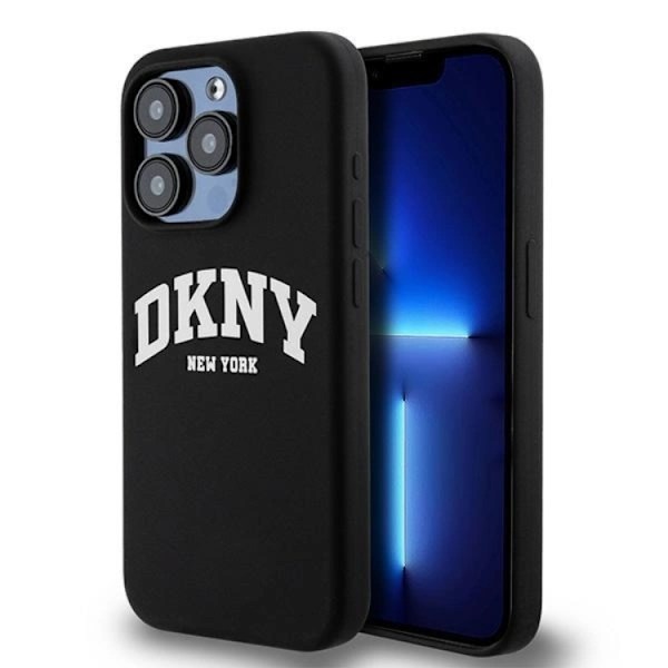 DKNY iPhone 15 Pro Mobilskal MagSafe Silikon Vit Logo Svart