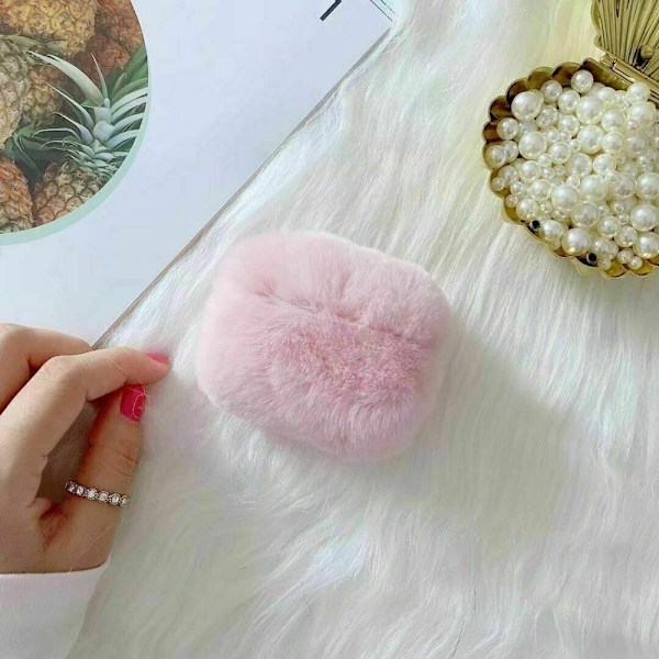 Fluffig Kanin skal till Apple Airpods 3 - Rosa