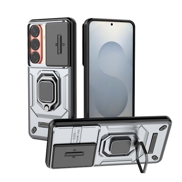 WANLONFENG Mobilskal för Samsung Galaxy S26 Plus PC + TPU Kickstand - Grå