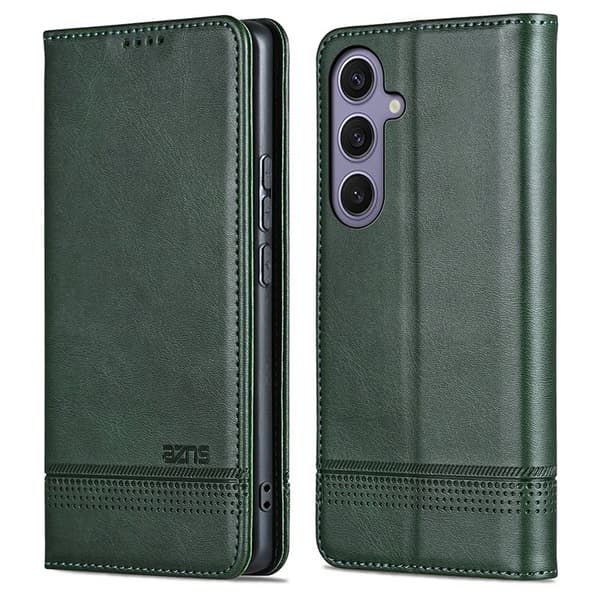 AZNS Samsung Galaxy S25 Plånboksfodral Konstläder - Grön