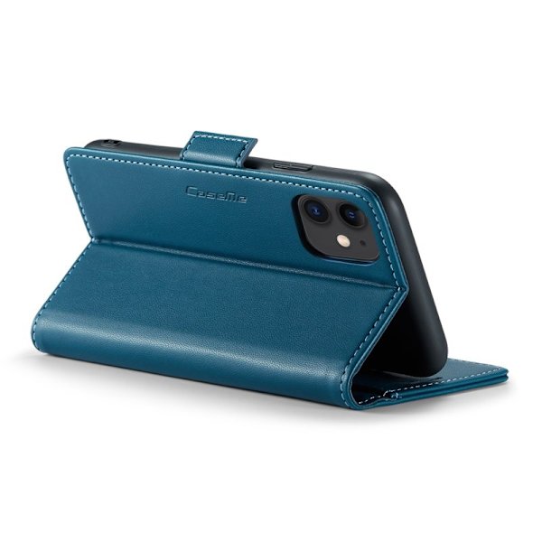 CASEME iPhone 11 Plånboksfodral Konstläder RFID-Skydd Blå