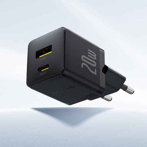 Baseus Snabbladdare USB-C - USB-A 20W Palm - Svart Svart