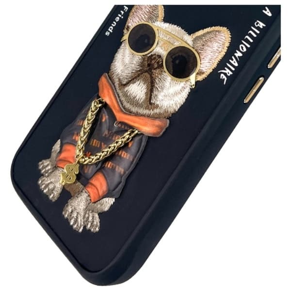 Nimmy Telefontaske til iPhone 16 Briller Cool Dog - Sort Black