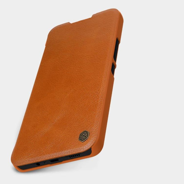 Nillkin Galaxy A14 5G/4G Plånboksfodral Qin Läder - Brun