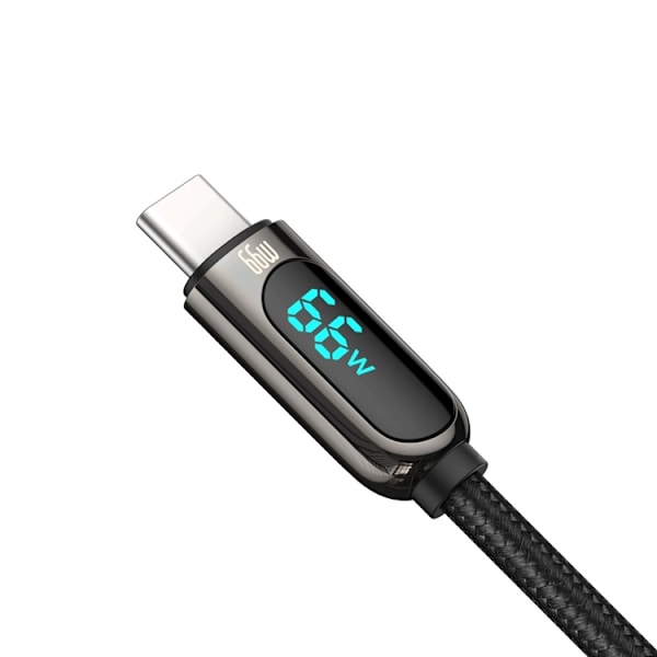 BASEUS USB-C till USB-A kabel 66W 1m Display Snabb Svart