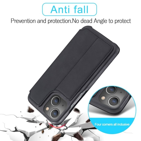 LC.IMEEKE iPhone 13 mini Plånboksfodral Konstläder - Svart