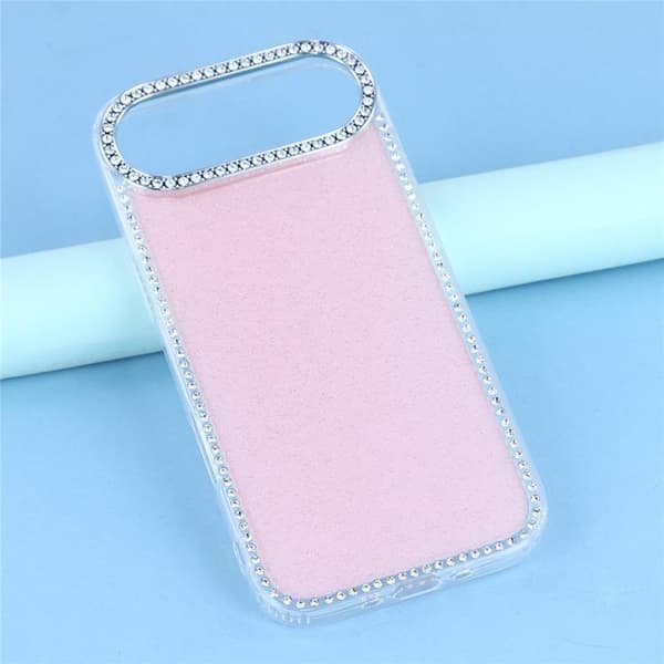 Mobilskal till iPhone Air Rhinestone Edge - Glitter Ljusrosa Rosa