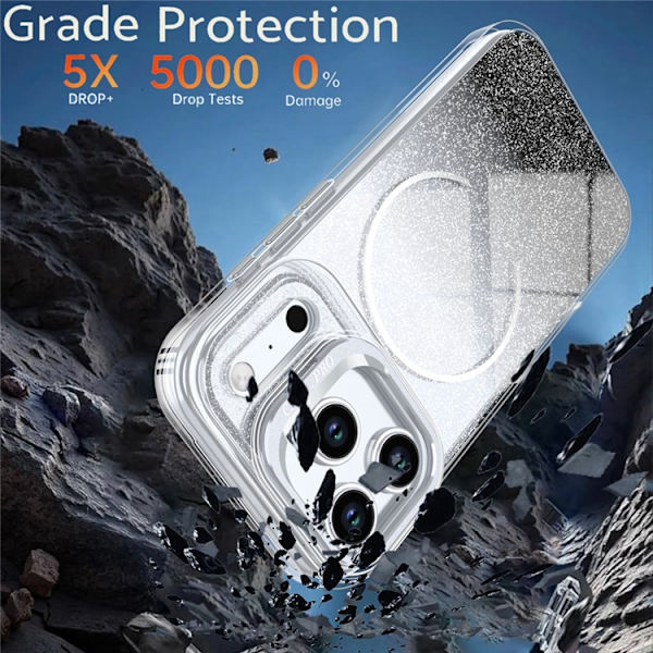 Mobilskal till iPhone 17 Pro Max MagSafe Shockproof Glitter Gradient Svart