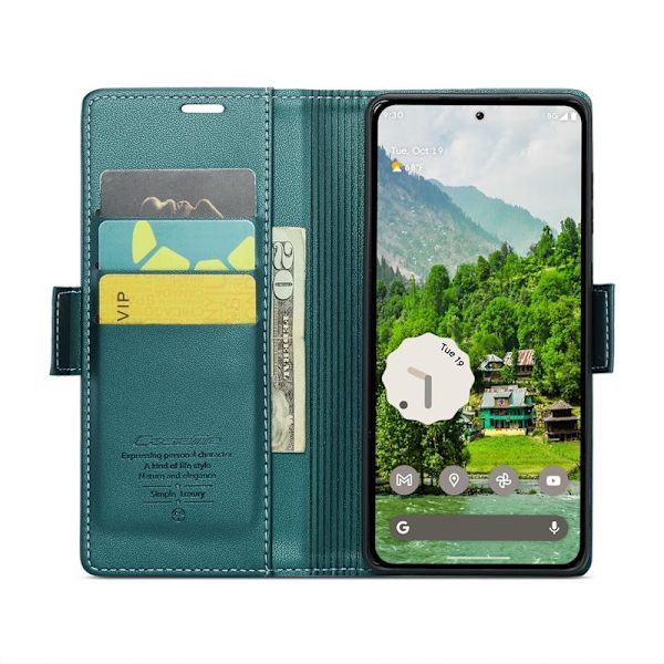 CASEME Plånboksfodral Konstläder för Google Pixel 9 Pro XL - Grön