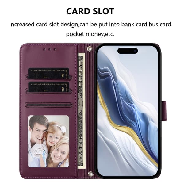 OnePlus 15 5G Konstläder Plånboksfodral Love Cat Pattern Imprint Lila