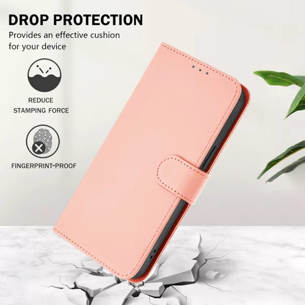 Sony Xperia 10 VII Plånboksfodral Solid color Konstläder - Rosa Rosa