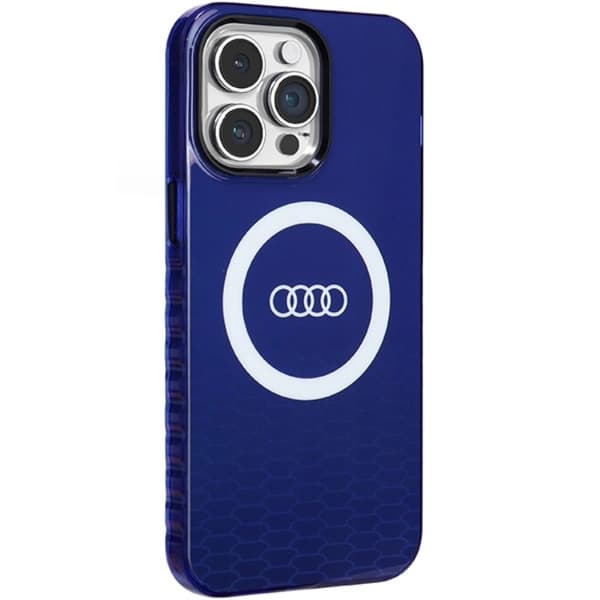 Audi iPhone 14 Pro Max Mobilskal Magsafe IML Big Logo - Blå Blå