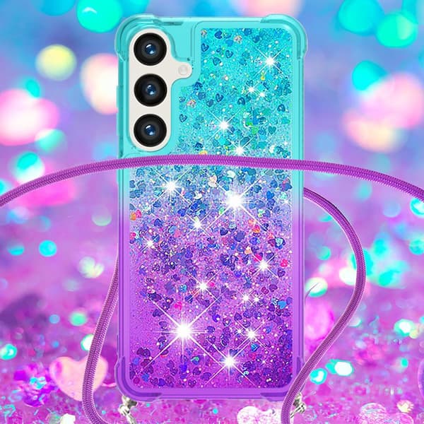 Mobilskal för Samsung Galaxy S26 Plus Gradient TPU med rem - Ljusblå/Lila