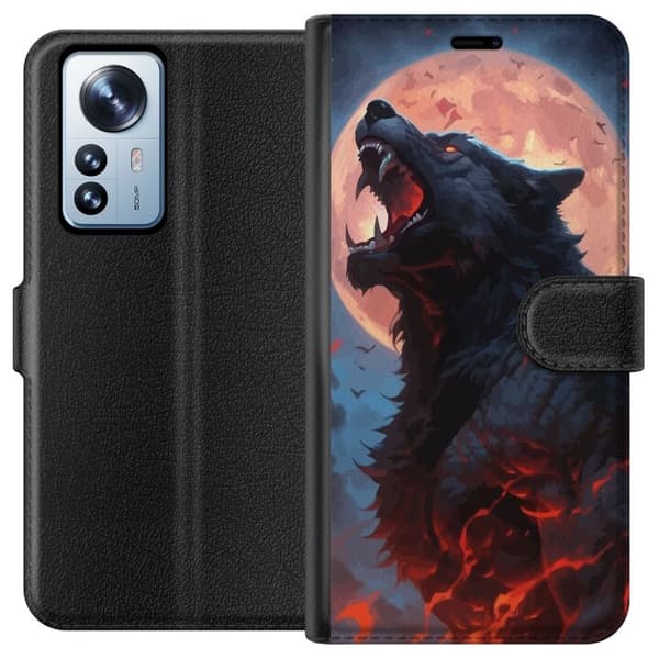 Plånboksfodral till Xiaomi 12 Pro med Ylande varg