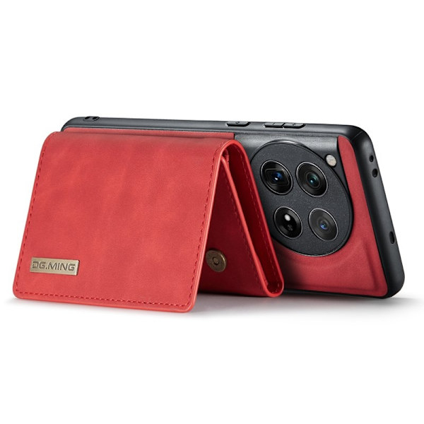 DG.MING OnePlus 12 5G Konstläder Plånboksfodral Röd