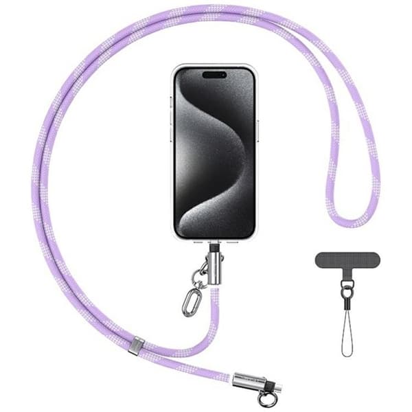 USAMS USB-C Till Lightning Kabel 1.2m Lanyard - Lila Lila