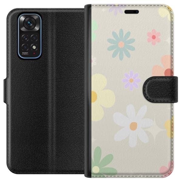 Pung taske til Xiaomi Redmi Note 11 med fejede blomster