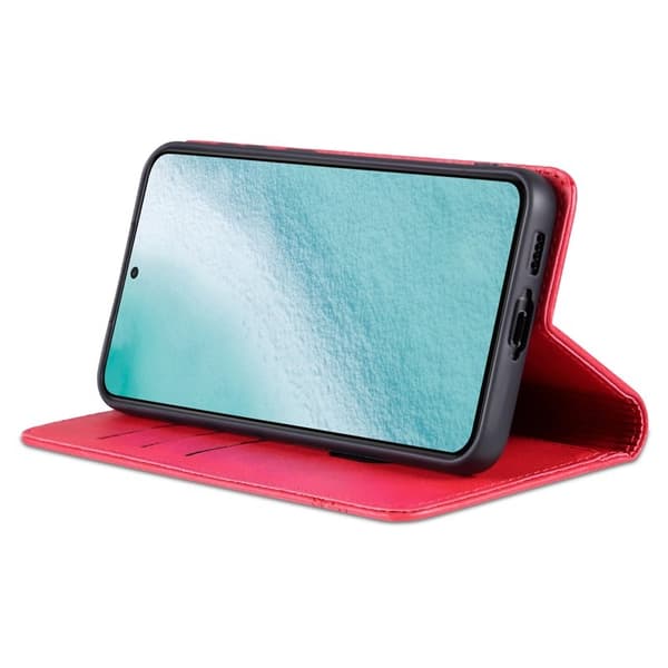 AZNS Samsung Galaxy S23+ Plånboksfodral Konstläder - Röd