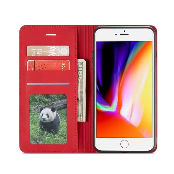 FORWENW Fantasy Series iPhone 8 Plus Plånboksfodral Konstläder - Röd