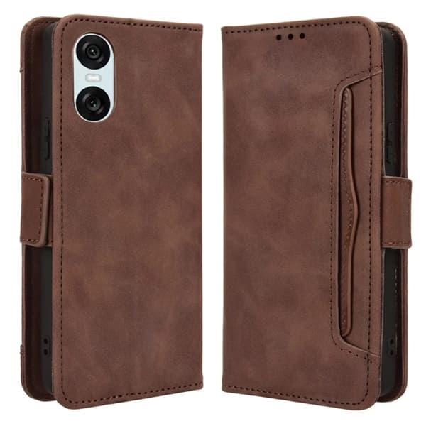 Sony Xperia 10 VI Plånboksfodral Konstläder - Brun Brun