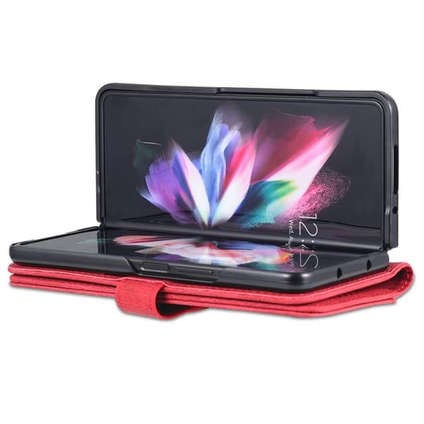 AZNS Samsung Galaxy Z Fold5 Plånboksfodral Konstläder - Röd