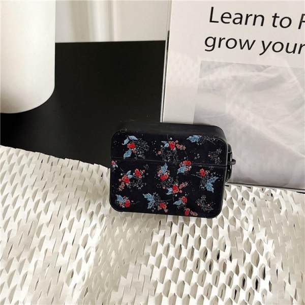 Airpods 3 Skal Flower Pattern med Ringspänne - Svart/Blå