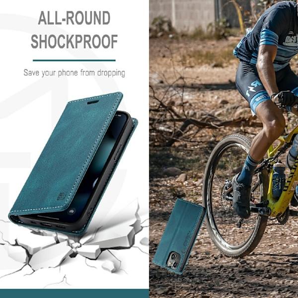 AUTSPACE A01 Mobilskal till iPhone 13 mini KonstLäder - Blå