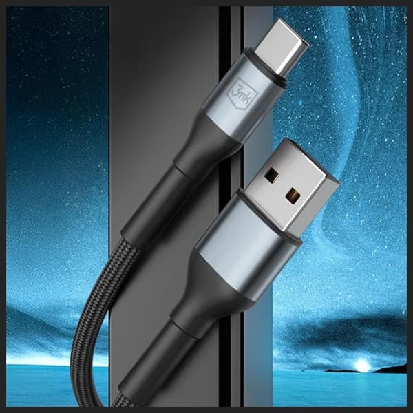 3MK USB-A till USB-C 18W kabel 9V/2A 1m N-SERIES Hyper - Svart Svart