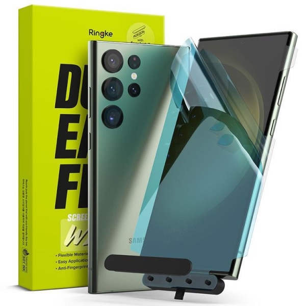 [2-Pack] Ringke Galaxy S23 Ultra Härdat Glas Skärmskydd - Clear