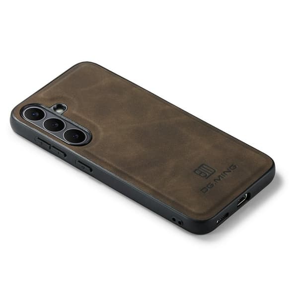 DG.MING Mobilskal till Samsung Galaxy S25 FE PU Läder Hybrid - Brun
