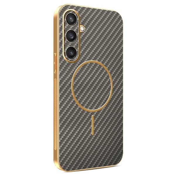 Mobilskal till Samsung Galaxy S26 Kolfiber Texturerad TPU - Brun