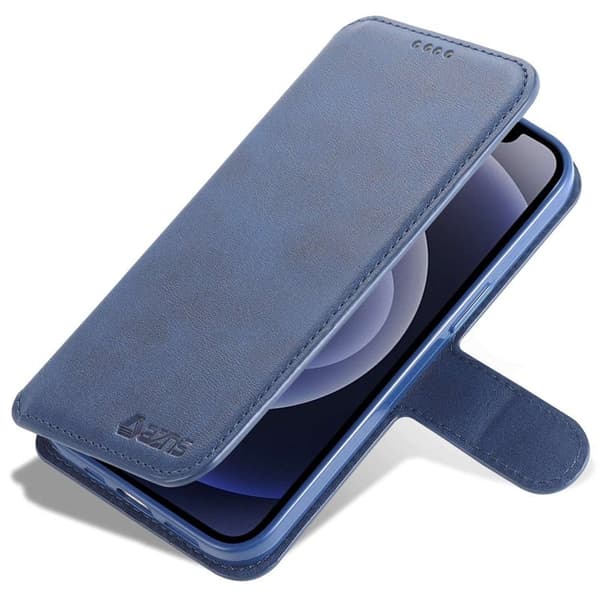 AZNS iPhone 14 Plånboksfodral Konstläder - Ställ, Magnetisk Flip - Blå