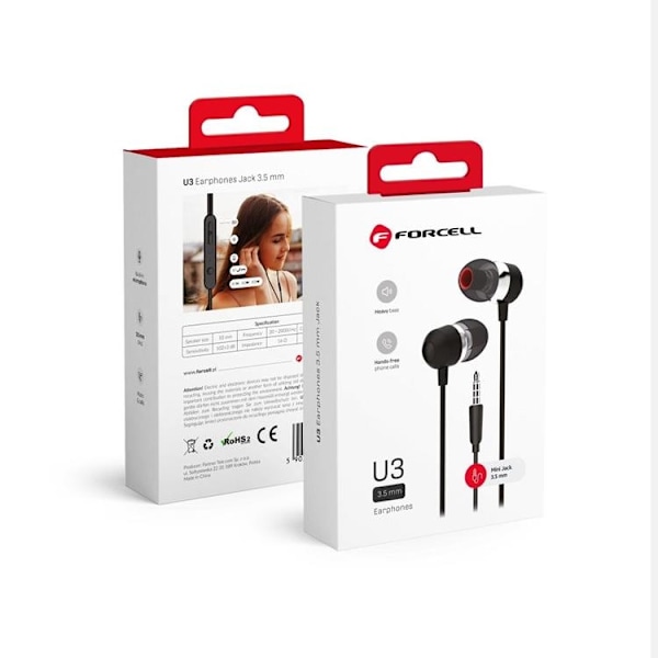 Forcell In-ear Hörlurar Highfi Premuim Sound - Svart Svart