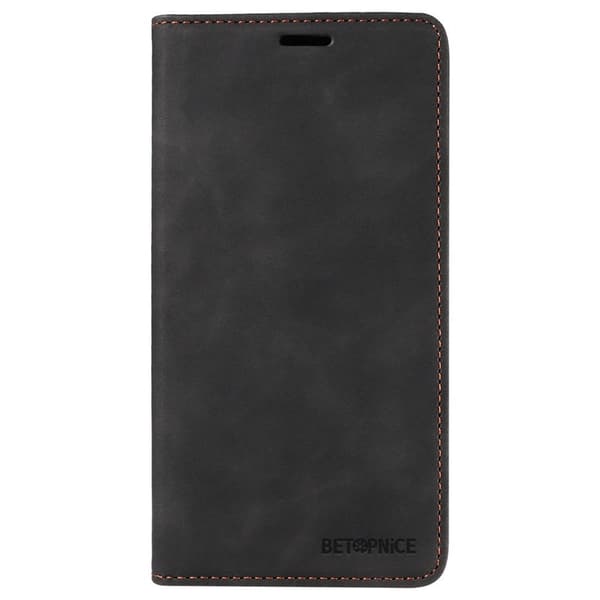 BETOPNICE 003 iPhone 15 Pro Plånboksfodral Konstläder - Svart