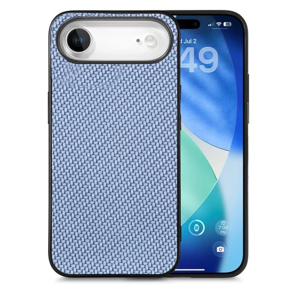 Mobilskal till iPhone Air Carbon Fiber PU Läder - Blå Blå