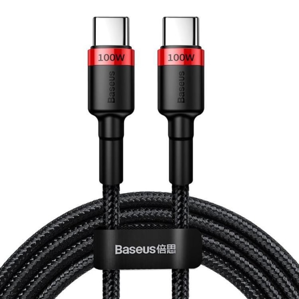 Baseus Nylon USB-C Kabel 2m 100W - Sort
