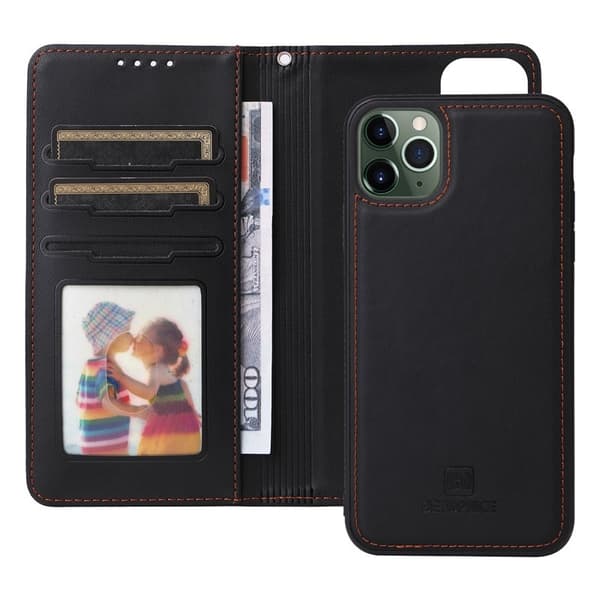 BETOPNICE iPhone 11 Pro Max Plånboksfodral - Detachable Konstläder- Svart
