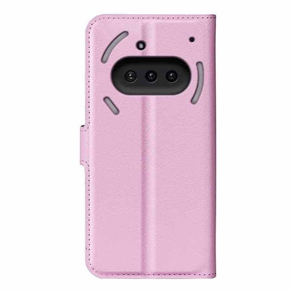 Nothing Phone (3a) Konstläder Plånboksfodral Litchi Texture - Rosa
