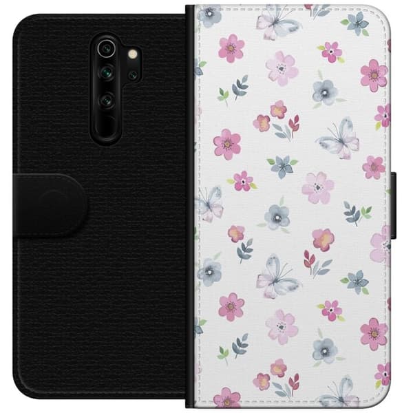 Plånboksfodral till Xiaomi Redmi Note 8 Pro med Blommor och fjärillar