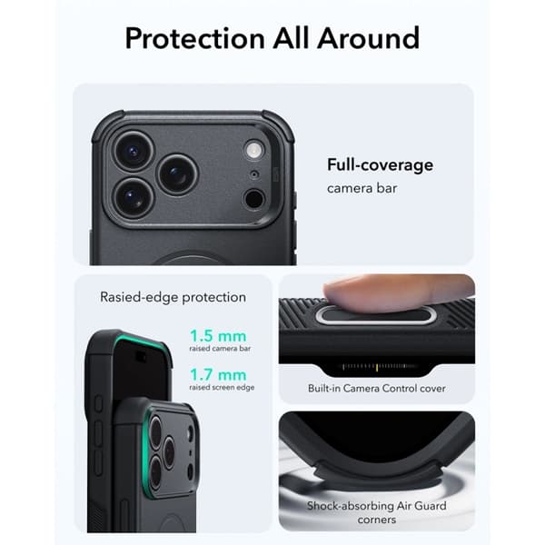 ESR Mobilskal För iPhone 18 Pro/17 Pro Magsafe Cyber Tough - Svart