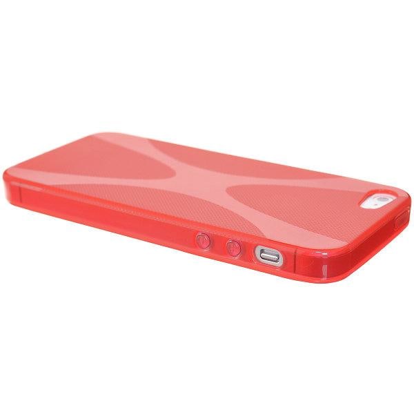 FlexiCase Skal till Apple iPhone 5/5S/SE - X-line (Röd) Röd
