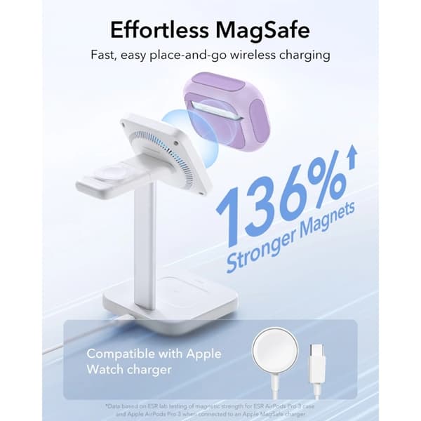 ESR Airpods Pro 3 Skal Magsafe Orbit Halolock - Titanium Silver