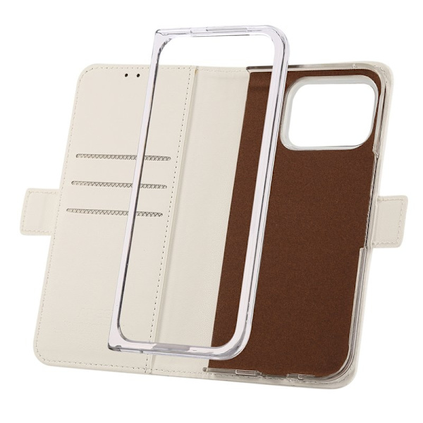 ABEEL Style A02 Konstläder Plånboksfodral för Google Pixel 9 Pro Fold 5G - Vit