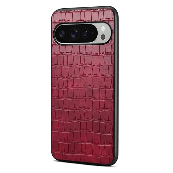 Mobilskal till Google Pixel 10 Pro XL Crocodile Texture - Röd Röd