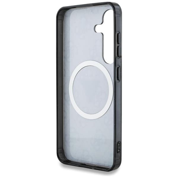 Guess Mobilskal till Galaxy S25 Plus MagSafe 4G Glitter Triangle Buttons - Svart Svart