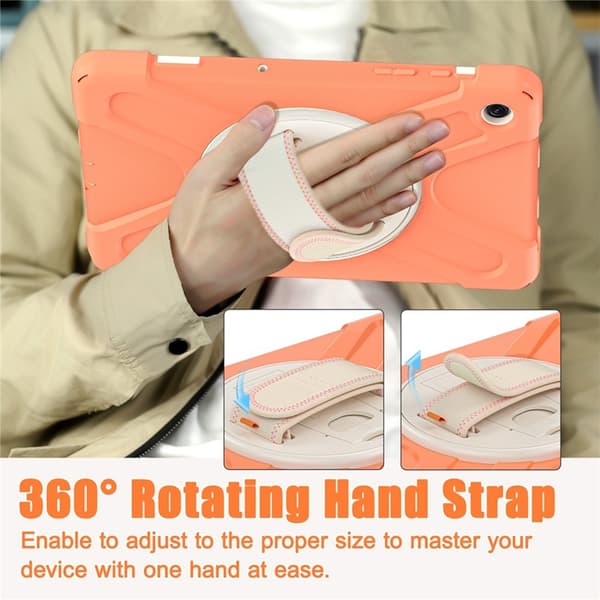 Mobilskal till Galaxy Tab A9 Plus Silikon Rotary Kickstand Orange