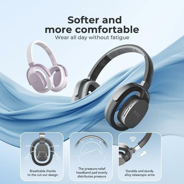 HTC Over-Ear Trådlösa Hörlurar Bluetooth Gaming HP07 - Beige Beige