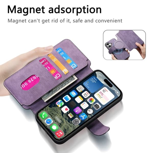 CASENEO iPhone 16 Plånboksfodral Konstläder - Lila